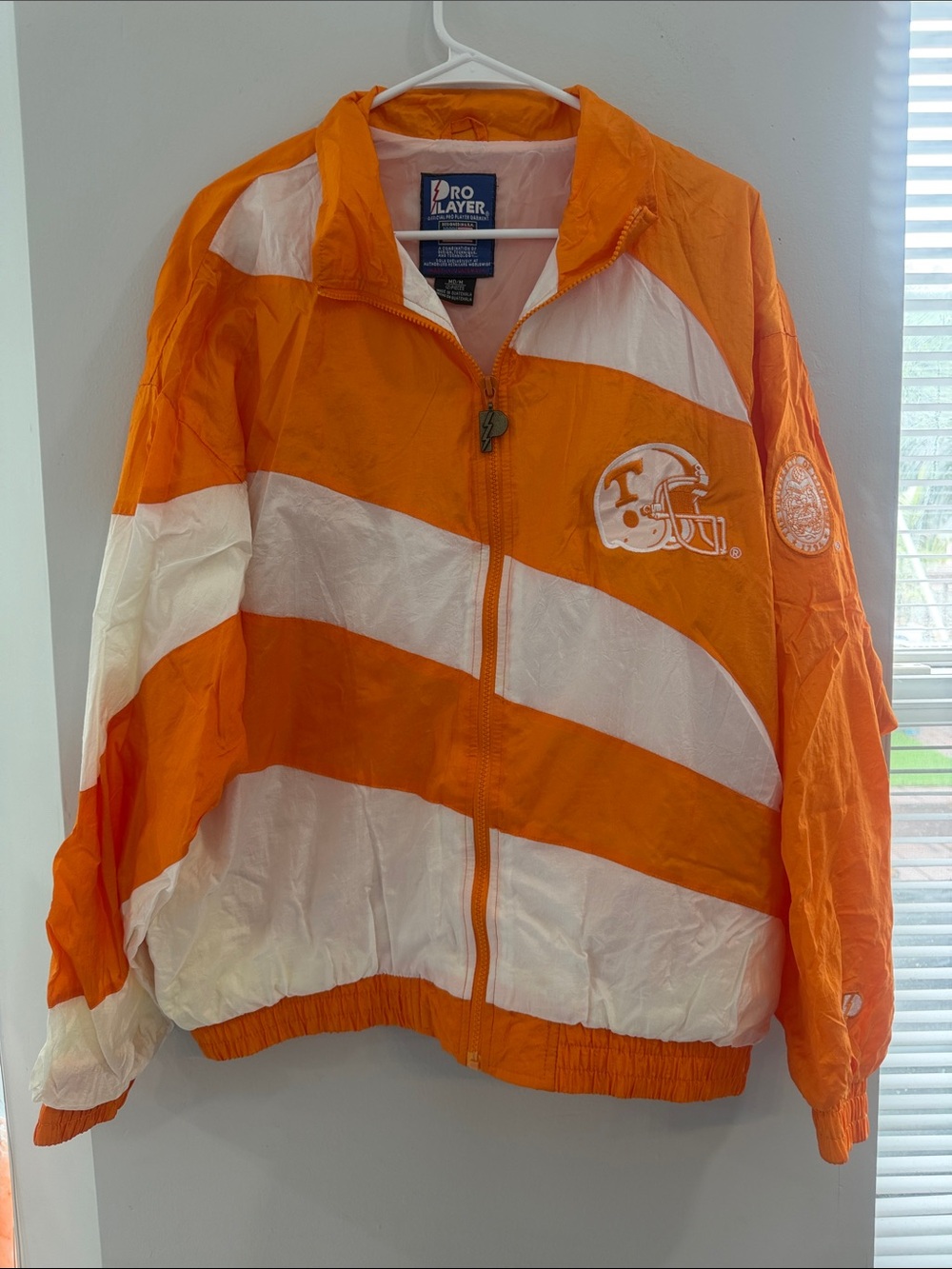 Pro Player Orange and White Team Stripe Windbreaker Jacket